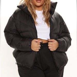 (NWT) Black Puffer Coat 3X